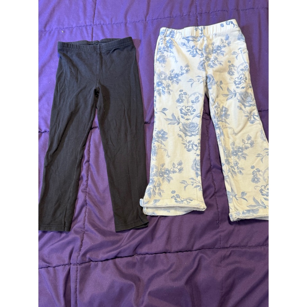 Garanimals Black Leggings and Peek Floral Flare Pants Set Toddler Girls 3T